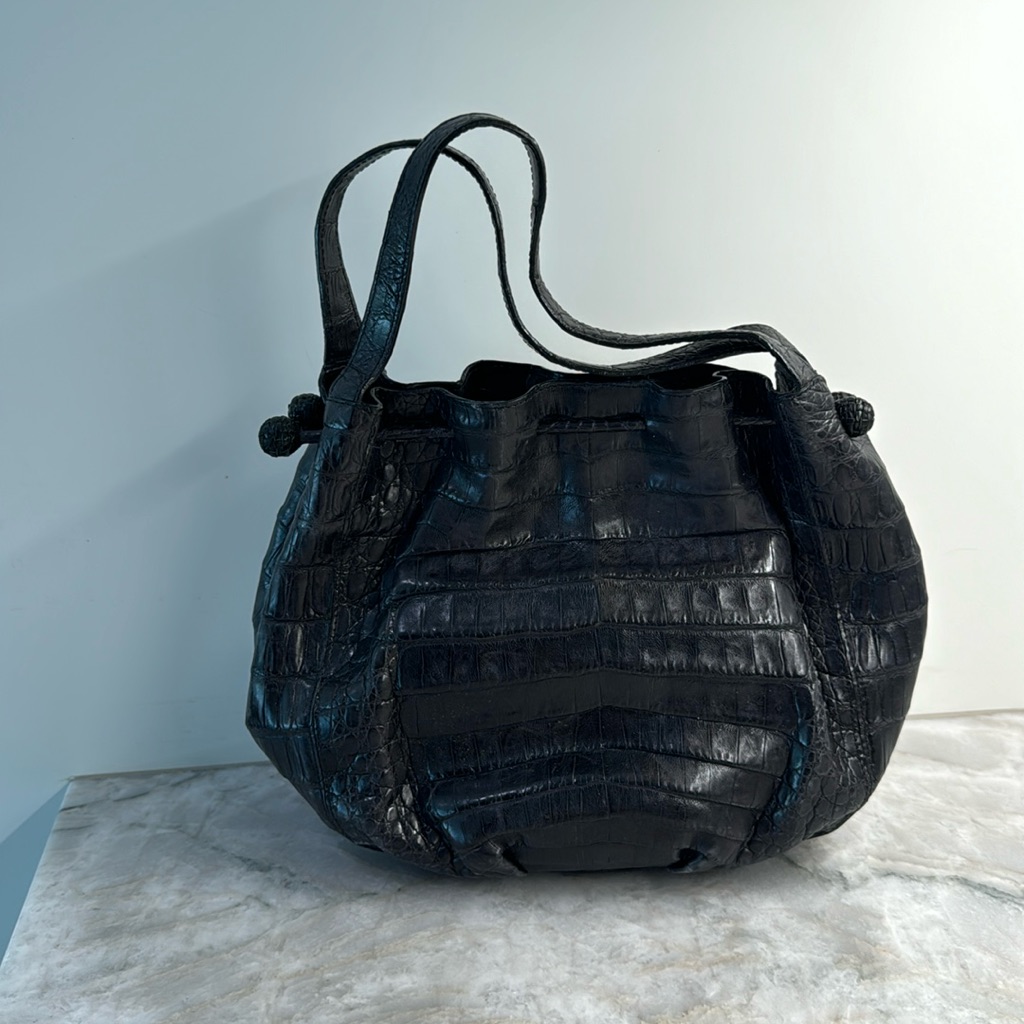 Black Crocodile Tote